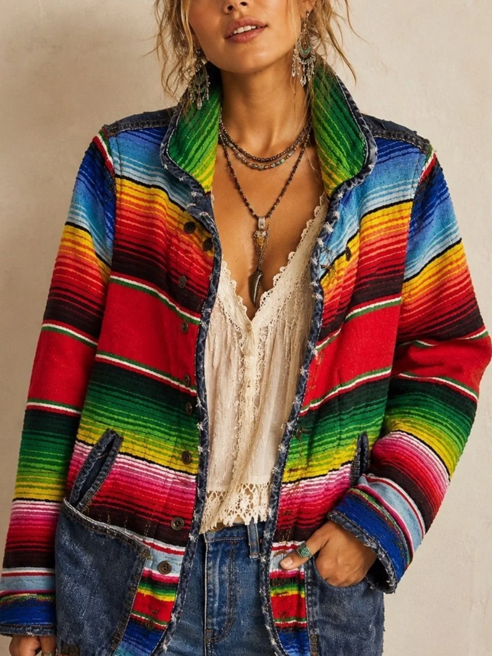 Free People x Artisan de Luxe Serape Jacket Rare Medium